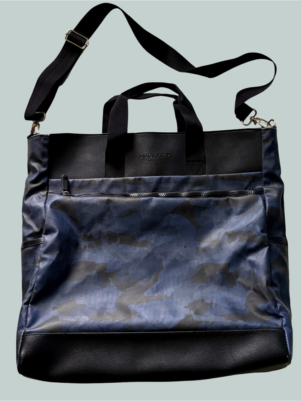 Duchamp London Blue Camo Tote Travel Bag Laptop Water Resistant Trolley Sleeve